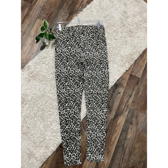American Eagle 6 Regular Leopard Print High Rise Stretch Jegging Skinny Jeans - Picture 1 of 6